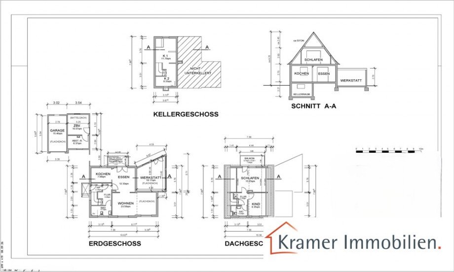 Grundrisse, Schnitt Einfamilienhaus Varel