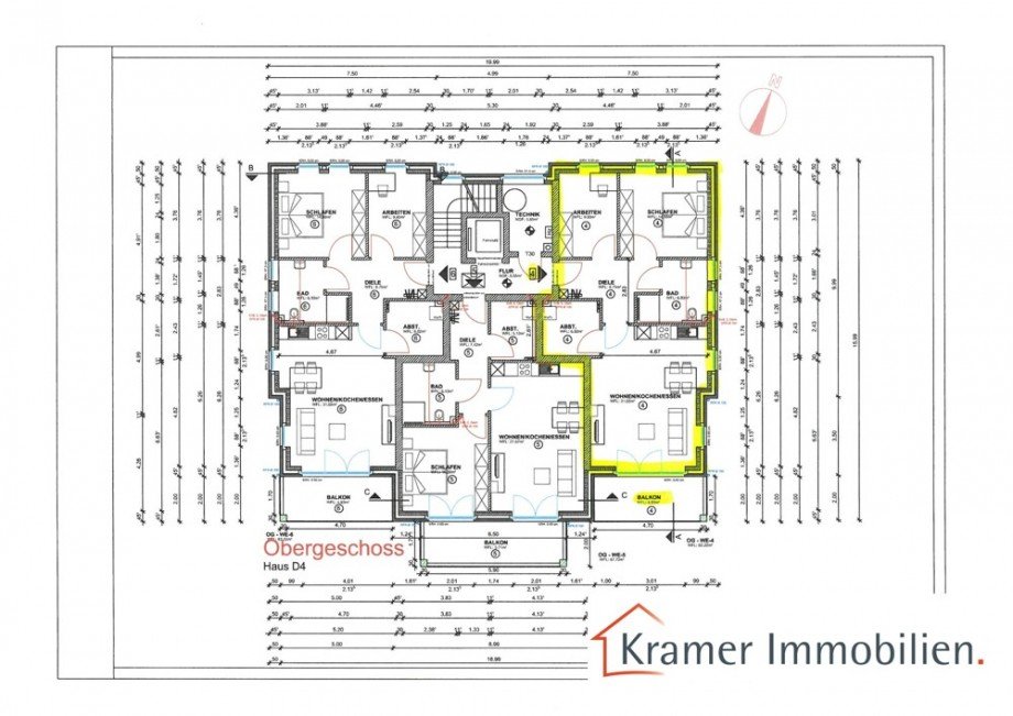 Grundriss OG-Wohnung Nr. 4 Dachgeschosswohnung Varel