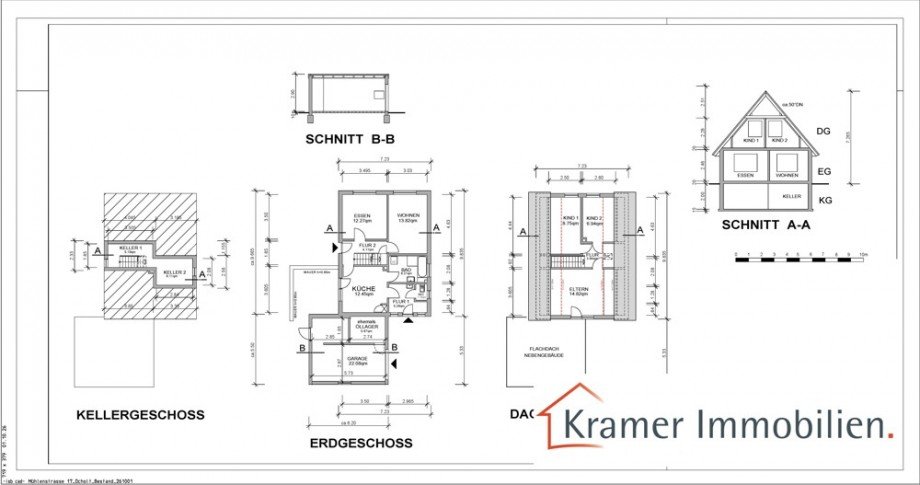 Ansicht, Grundriss, Schnitt Einfamilienhaus Westerstede / Ocholt